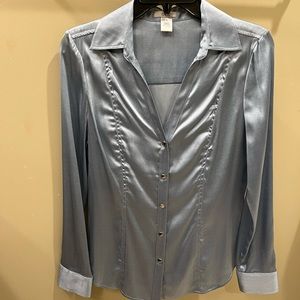 Cache fitted,  pale blue , silk blouse size M